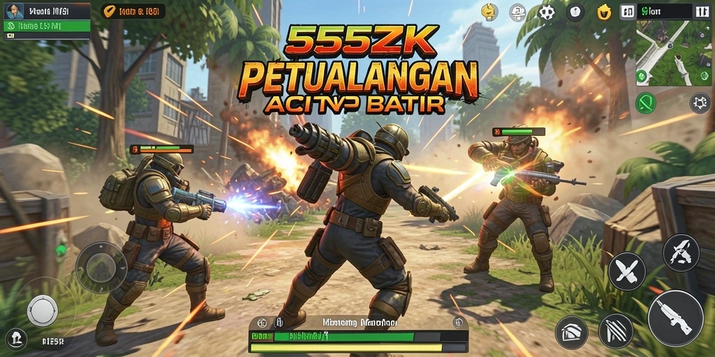 Tampilan gameplay 555ZK yang penuh aksi dan seru.
