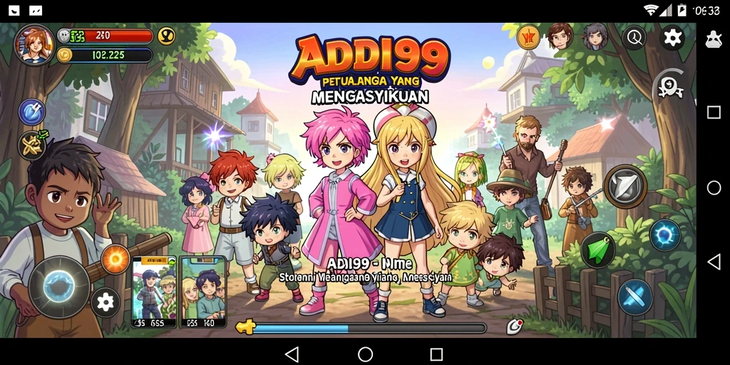 Tampilan menarik dari gameplay ADI99 yang penuh aksi anime.