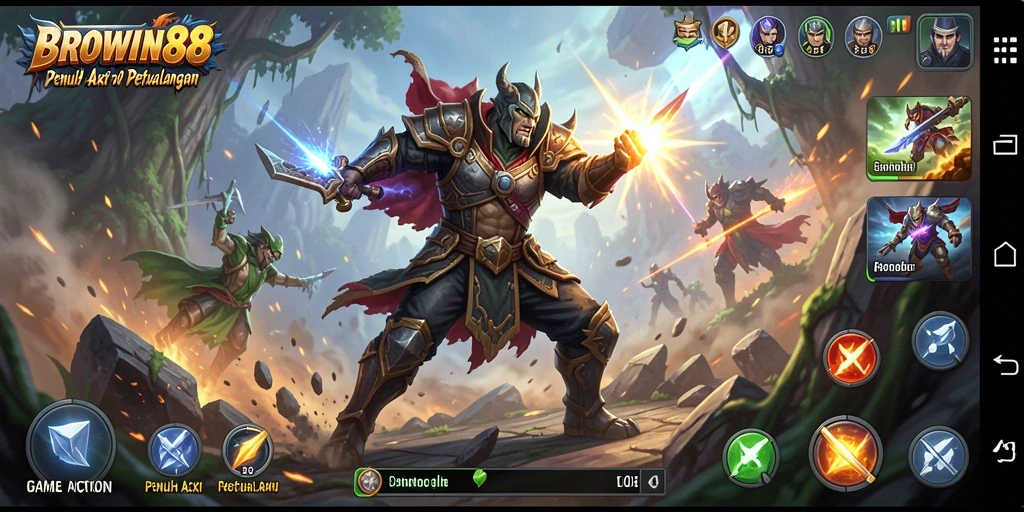Tampilan gameplay BROWIN88 yang intens dan penuh aksi.