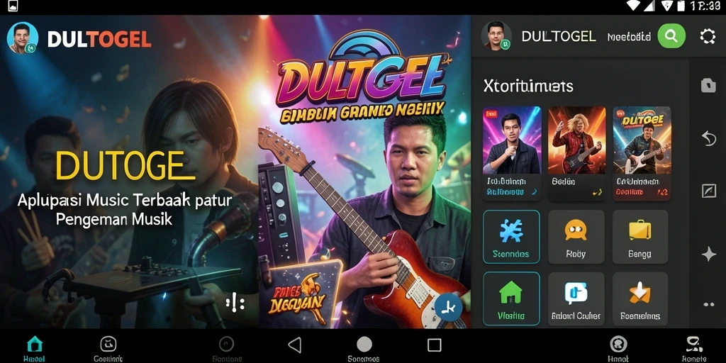 Tampilan gameplay seru DULTOGEL dengan fitur musik interaktif.