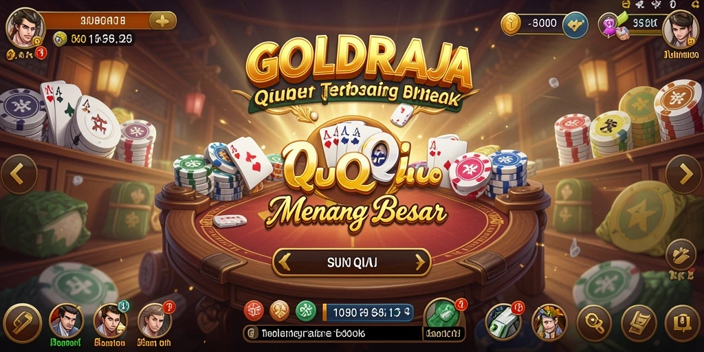 Tangkapan layar gameplay GOLDRAJA yang penuh aksi QiuQiu.