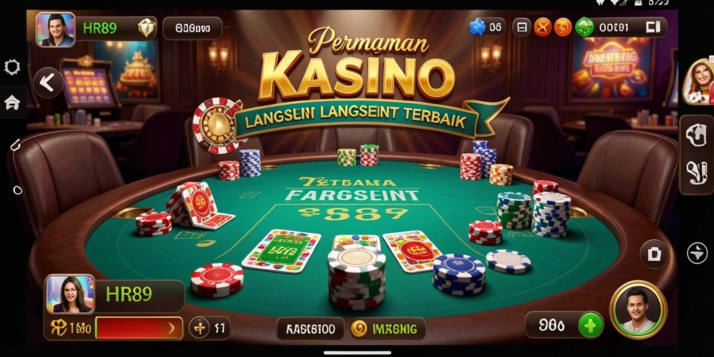 Tampilan gameplay Live Casino di HR89 dengan dealer langsung dan interaksi pemain.