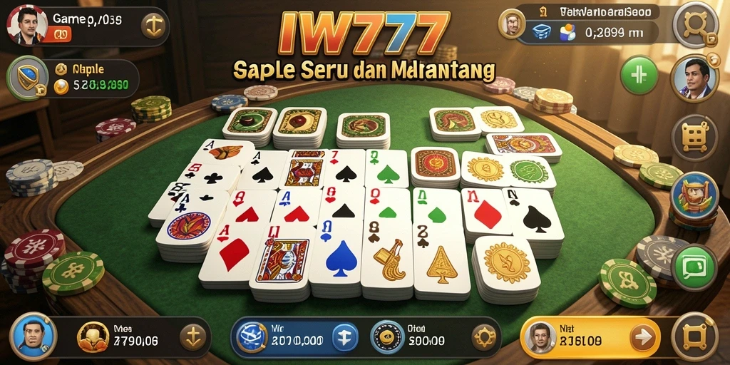 Tampilan gameplay seru dari IW777 dalam permainan Gaple.