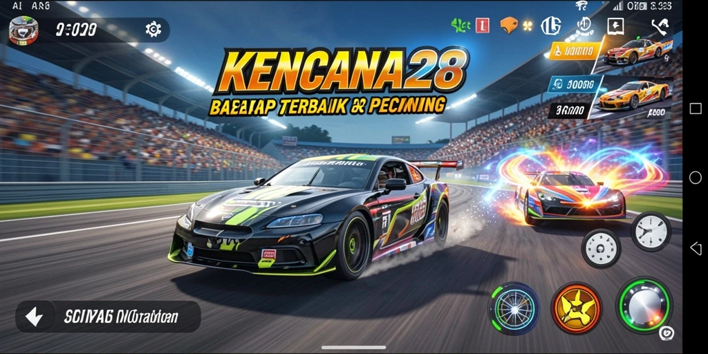Tampilan balapan seru dalam KENCANA28 dengan grafik yang memukau.