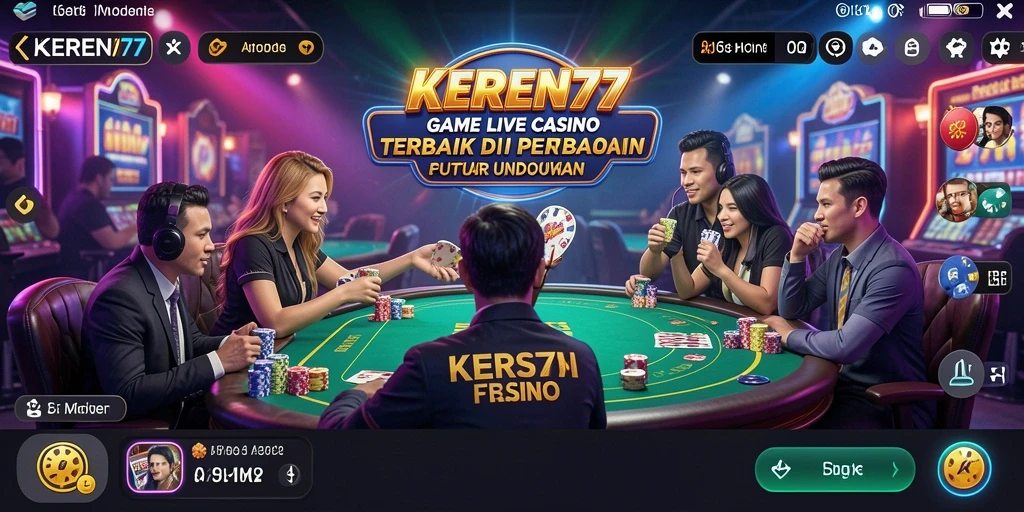 Tampilan gameplay KEREN77 dengan dealer langsung yang profesional.