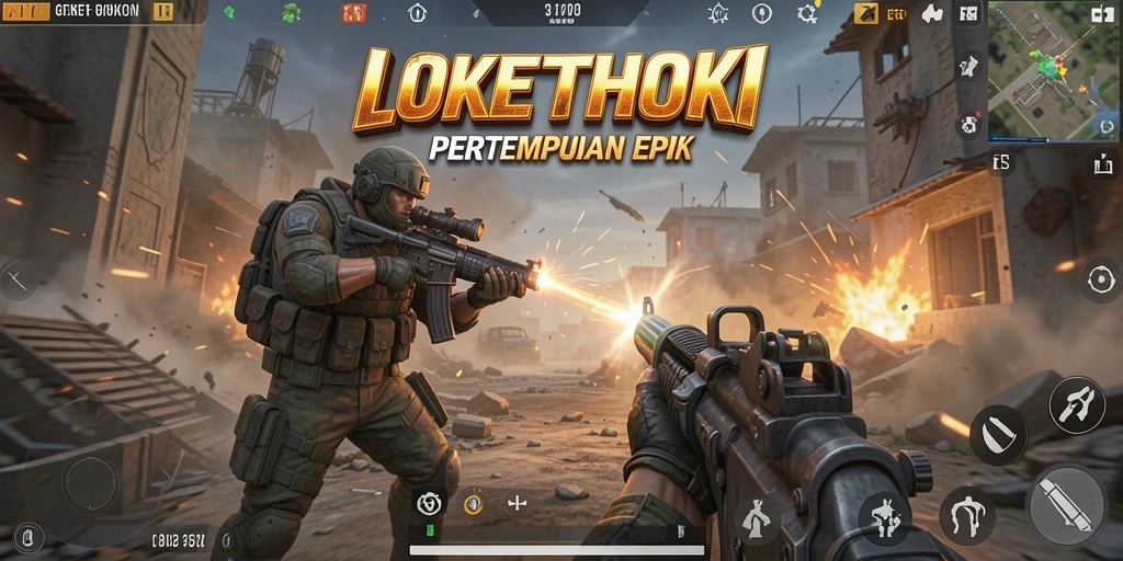 Screenshot gameplay LOKETHOKI menampilkan aksi pertempuran yang mendebarkan.