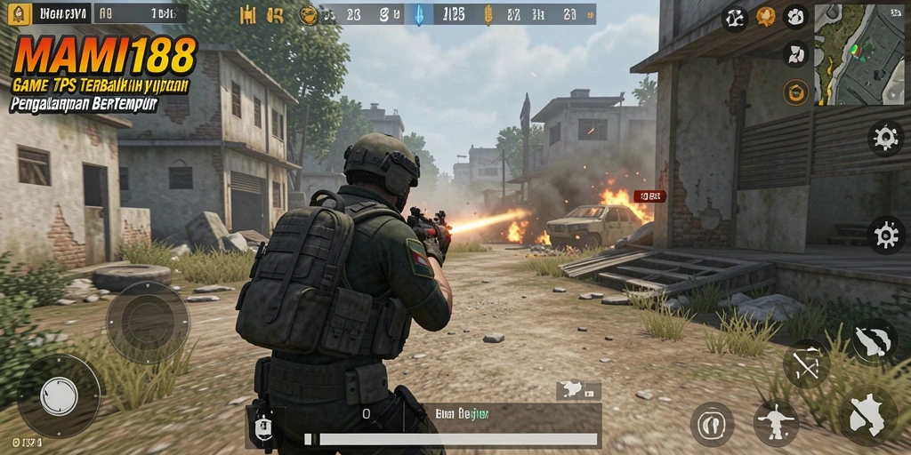 Screenshot menampilkan aksi seru dari gameplay MAMI188 di arena TPS.