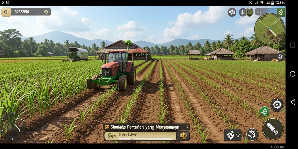 Tampilan gameplay MZ356 yang menampilkan aktivitas bertani.