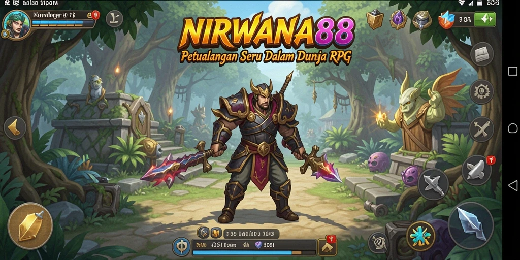 Tampilan aksi seru dalam NIRWANA88 yang menampilkan strategi RPG.