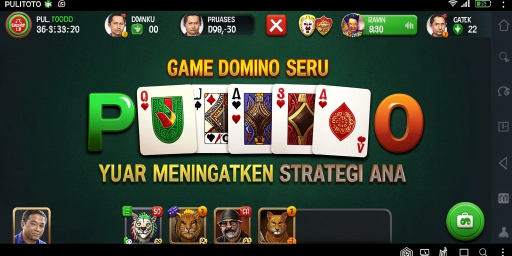 Screenshot gameplay PULITOTO menampilkan aksi seru permainan Domino.