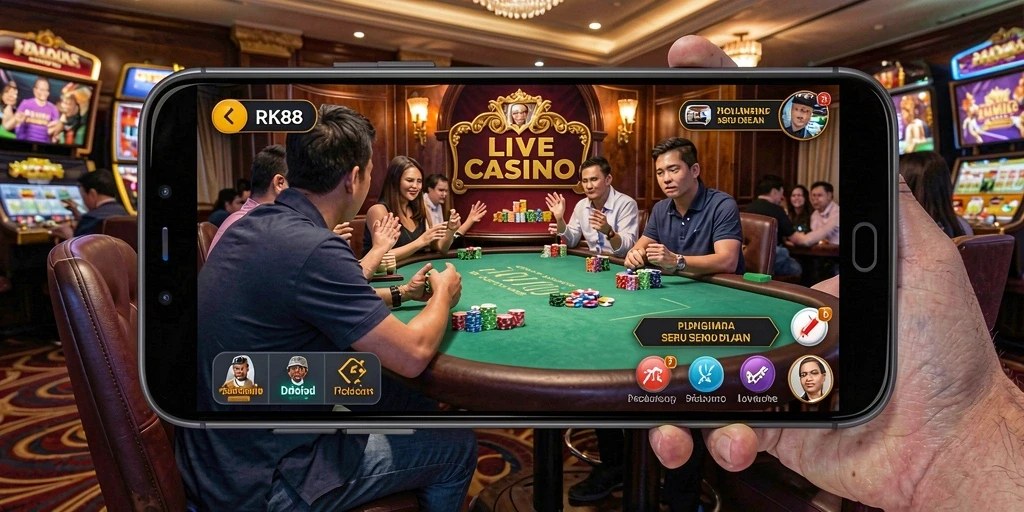 Gameplay Live Casino RK88 dengan dealer profesional dan pengalaman interaktif.