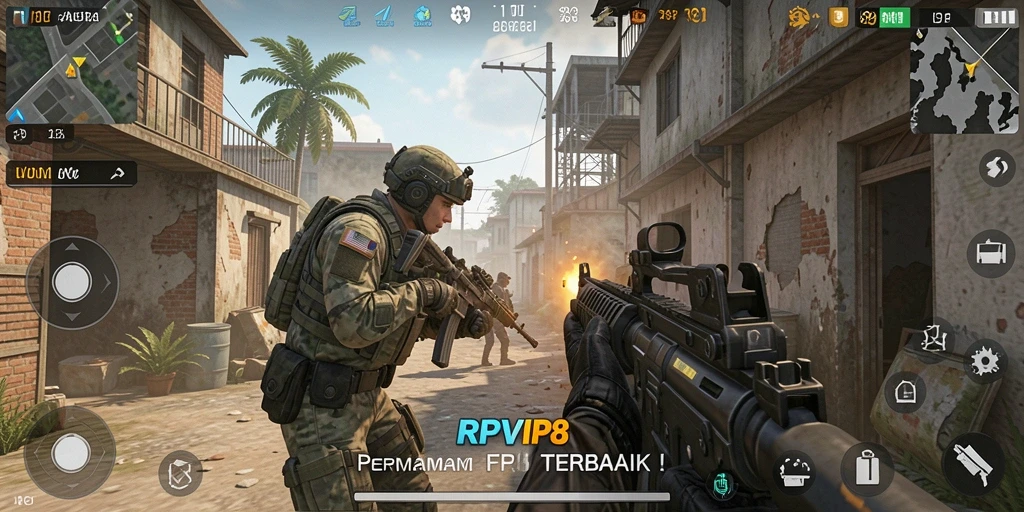 Screenshot RPVIP8 menunjukkan aksi seru dalam pertempuran FPS.