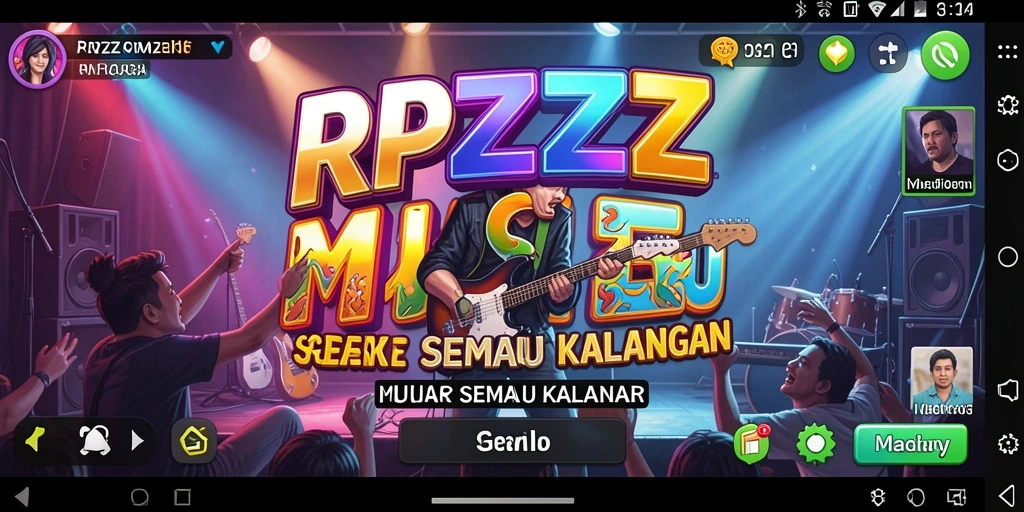 Tampilan screenshot RPZZZ menampilkan gameplay menarik dengan irama musik.