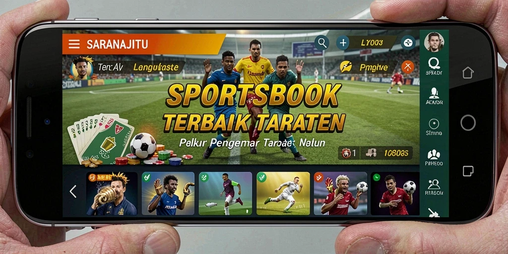 Tampilan menarik dari gameplay aplikasi Sportsbook SARANAJITU.