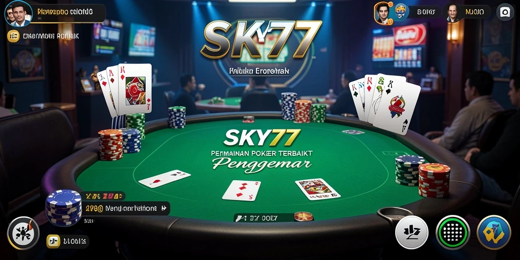 Tangkapan layar dari gameplay <strong>SKY77</strong> menunjukkan aksi intens di meja Poker.