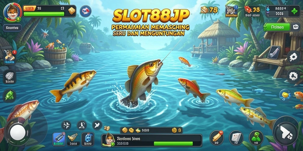 Screenshot dari gameplay SLOT88JP dengan aksi memancing yang menarik.