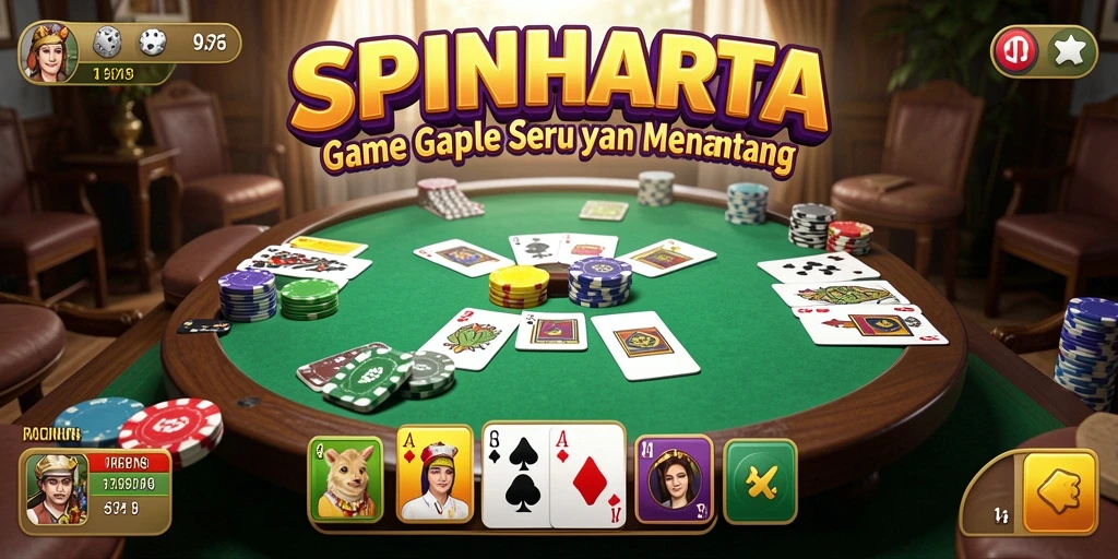 Tampilan gameplay seru di SPINHARTA, nikmati permainan Gaple.