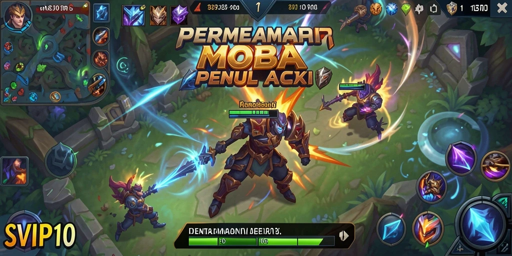 Screenshot gameplay SVIP10 dengan aksi seru di arena MOBA.