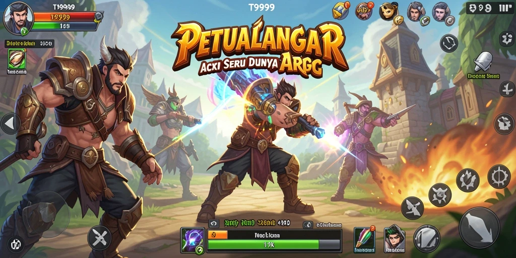 Tangkapan layar T9999 menampilkan aksi pertempuran seru dalam gameplay ARPG.